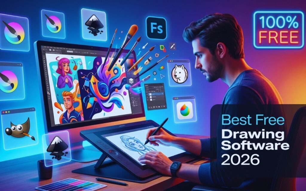 Best Free Drawing Software in 2026 (7 Powerful Tools Artists Love)